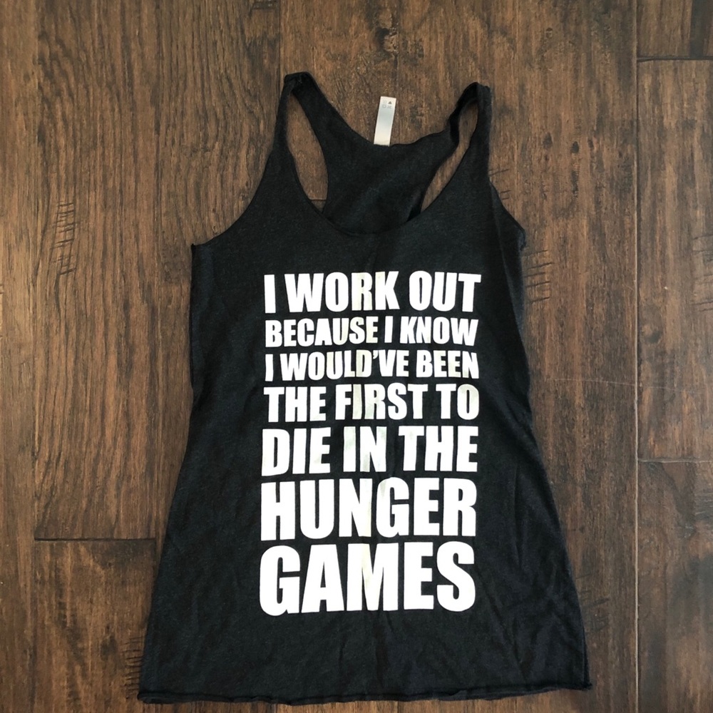 Graphic Hunger Games workout tank